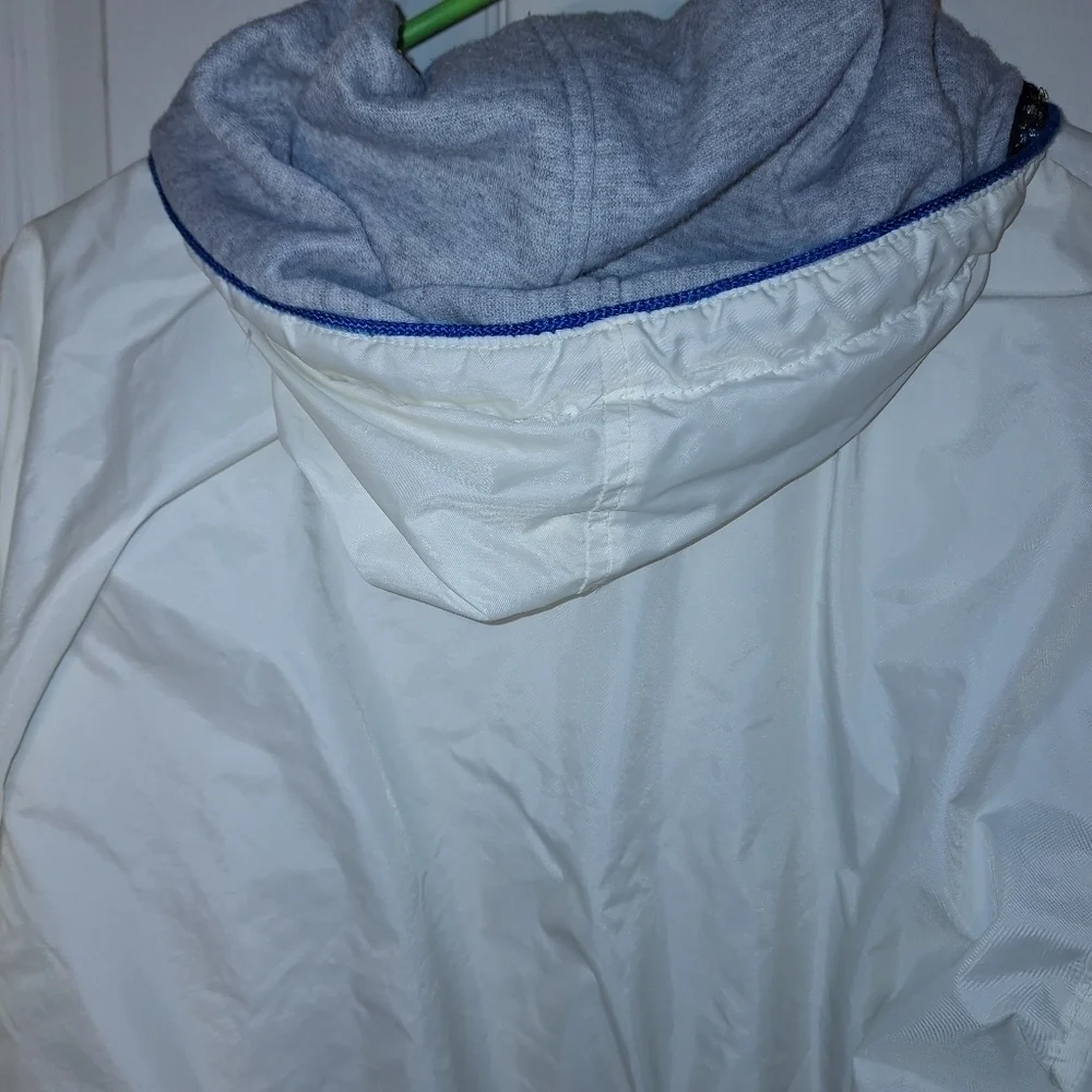 White Reversible Hooded Jacket Coat Medium Large